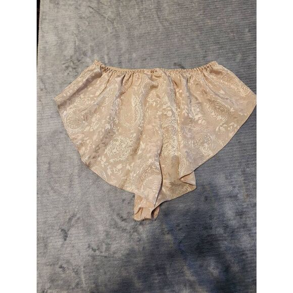 Vintage Victorias Secret High Cut Panty Gold Label size M Tan Floral - Picture 3 of 3